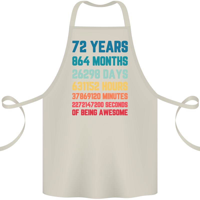 72nd Birthday 72 Year Old Cotton Apron 100% Organic Natural