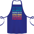 72nd Birthday 72 Year Old Cotton Apron 100% Organic Royal Blue