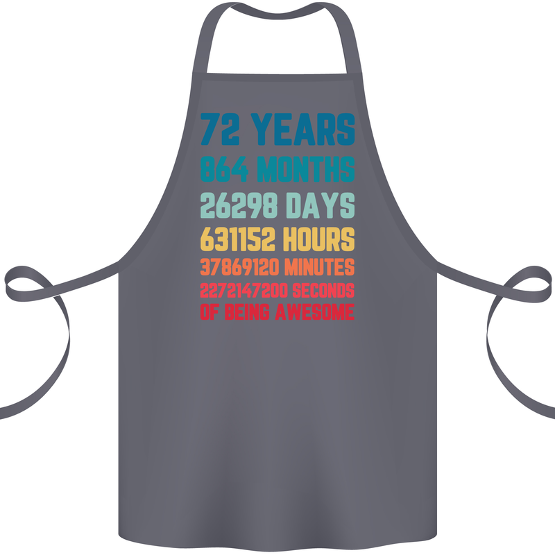 72nd Birthday 72 Year Old Cotton Apron 100% Organic Steel