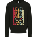72nd Birthday 72 Year Old Level Up Gamming Mens Sweatshirt Jumper Black