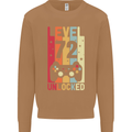 72nd Birthday 72 Year Old Level Up Gamming Mens Sweatshirt Jumper Caramel Latte