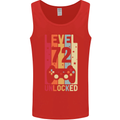 72nd Birthday 72 Year Old Level Up Gamming Mens Vest Tank Top Red