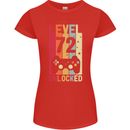 72nd Birthday 72 Year Old Level Up Gamming Womens Petite Cut T-Shirt Red