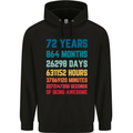 72nd Birthday 72 Year Old Mens 80% Cotton Hoodie Black