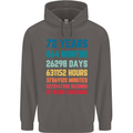 72nd Birthday 72 Year Old Mens 80% Cotton Hoodie Charcoal
