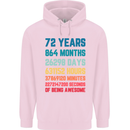 72nd Birthday 72 Year Old Mens 80% Cotton Hoodie Light Pink