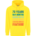 72nd Birthday 72 Year Old Mens 80% Cotton Hoodie Yellow
