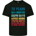 72nd Birthday 72 Year Old Mens Cotton T-Shirt Tee Top Black