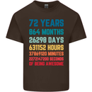 72nd Birthday 72 Year Old Mens Cotton T-Shirt Tee Top Dark Chocolate