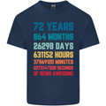 72nd Birthday 72 Year Old Mens Cotton T-Shirt Tee Top Navy Blue