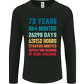72nd Birthday 72 Year Old Mens Long Sleeve T-Shirt Black