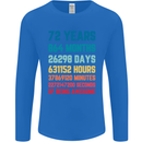 72nd Birthday 72 Year Old Mens Long Sleeve T-Shirt Royal Blue