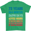 72nd Birthday 72 Year Old Mens T-Shirt 100% Cotton Irish Green