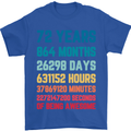 72nd Birthday 72 Year Old Mens T-Shirt 100% Cotton Royal Blue