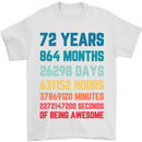 72nd Birthday 72 Year Old Mens T-Shirt 100% Cotton White