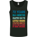 72nd Birthday 72 Year Old Mens Vest Tank Top Black