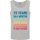 72nd Birthday 72 Year Old Mens Vest Tank Top Sports Grey
