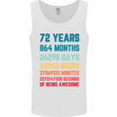 72nd Birthday 72 Year Old Mens Vest Tank Top White
