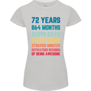 72nd Birthday 72 Year Old Womens Petite Cut T-Shirt Sports Grey