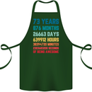 73rd Birthday 73 Year Old Cotton Apron 100% Organic Forest Green