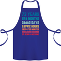 73rd Birthday 73 Year Old Cotton Apron 100% Organic Royal Blue