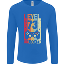 73rd Birthday 73 Year Old Level Up Gamming Mens Long Sleeve T-Shirt Royal Blue