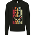 73rd Birthday 73 Year Old Level Up Gamming Mens Sweatshirt Jumper Black