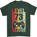 73rd Birthday 73 Year Old Level Up Gamming Mens T-Shirt 100% Cotton Forest Green