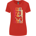 73rd Birthday 73 Year Old Level Up Gamming Womens Wider Cut T-Shirt Red