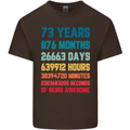 73rd Birthday 73 Year Old Mens Cotton T-Shirt Tee Top Dark Chocolate