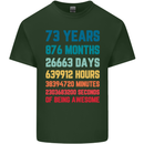 73rd Birthday 73 Year Old Mens Cotton T-Shirt Tee Top Forest Green