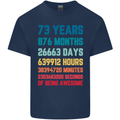 73rd Birthday 73 Year Old Mens Cotton T-Shirt Tee Top Navy Blue