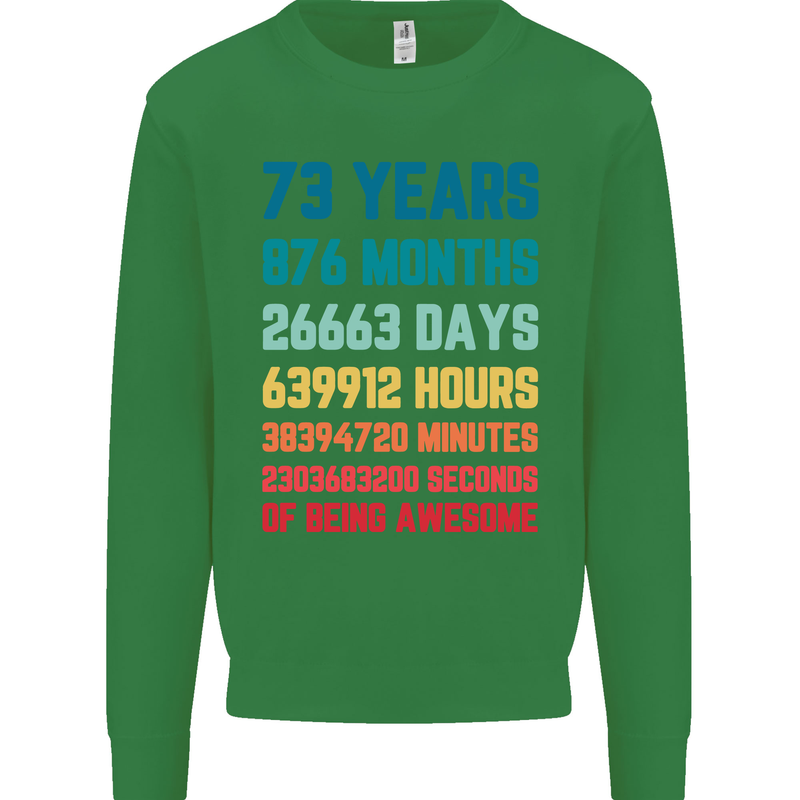 73rd Birthday 73 Year Old Mens Sweatshirt Jumper Irish Green