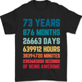 73rd Birthday 73 Year Old Mens T-Shirt 100% Cotton Black