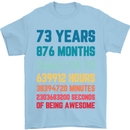 73rd Birthday 73 Year Old Mens T-Shirt 100% Cotton Light Blue
