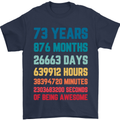 73rd Birthday 73 Year Old Mens T-Shirt 100% Cotton Navy Blue