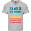 73rd Birthday 73 Year Old Mens V-Neck Cotton T-Shirt Sports Grey