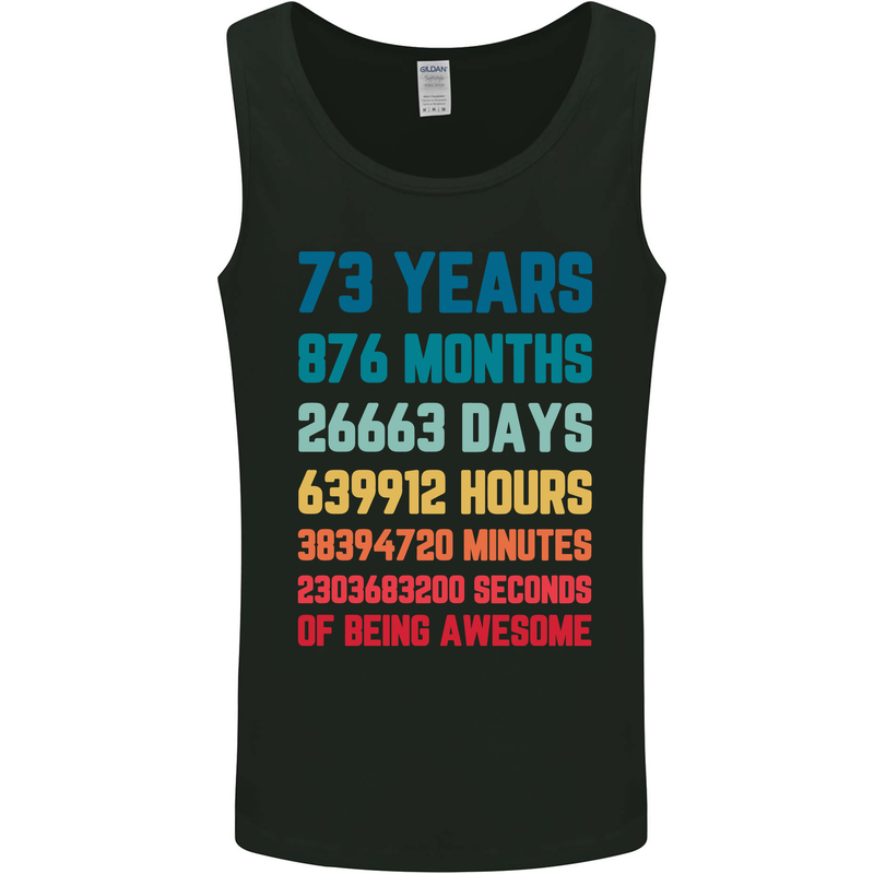 73rd Birthday 73 Year Old Mens Vest Tank Top Black