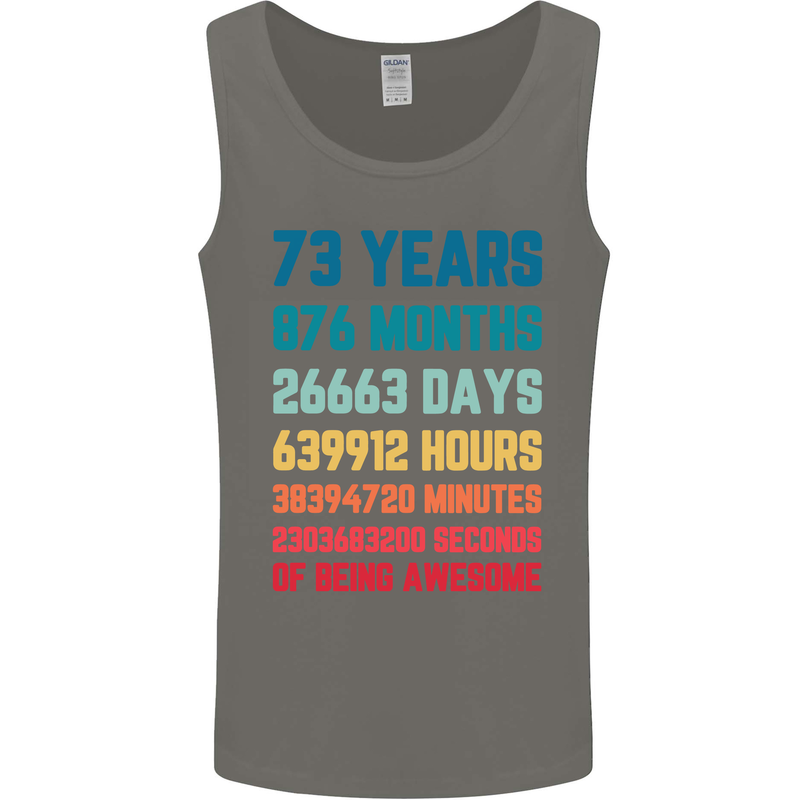 73rd Birthday 73 Year Old Mens Vest Tank Top Charcoal