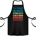 74th Birthday 74 Year Old Cotton Apron 100% Organic Black