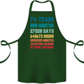 74th Birthday 74 Year Old Cotton Apron 100% Organic Forest Green