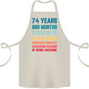 74th Birthday 74 Year Old Cotton Apron 100% Organic Natural
