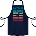 74th Birthday 74 Year Old Cotton Apron 100% Organic Navy Blue