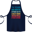 74th Birthday 74 Year Old Cotton Apron 100% Organic Navy Blue