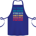 74th Birthday 74 Year Old Cotton Apron 100% Organic Royal Blue