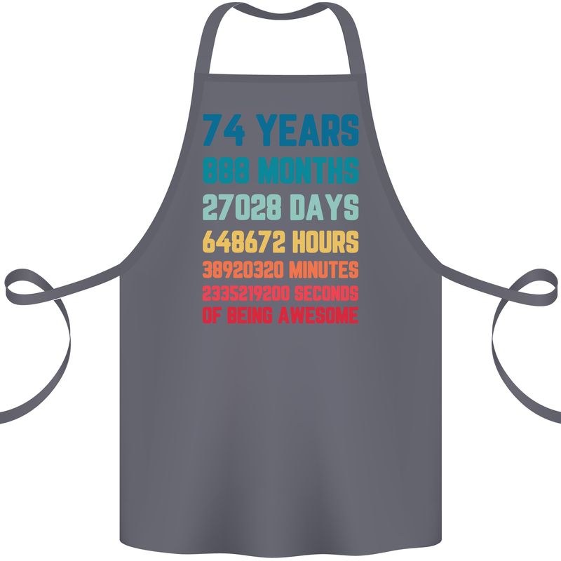 74th Birthday 74 Year Old Cotton Apron 100% Organic Steel