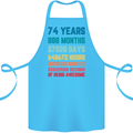 74th Birthday 74 Year Old Cotton Apron 100% Organic Turquoise
