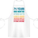 74th Birthday 74 Year Old Cotton Apron 100% Organic White