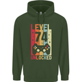 74th Birthday 74 Year Old Level Up Gamming Mens 80% Cotton Hoodie Forest Green