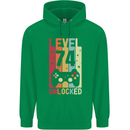 74th Birthday 74 Year Old Level Up Gamming Mens 80% Cotton Hoodie Irish Green